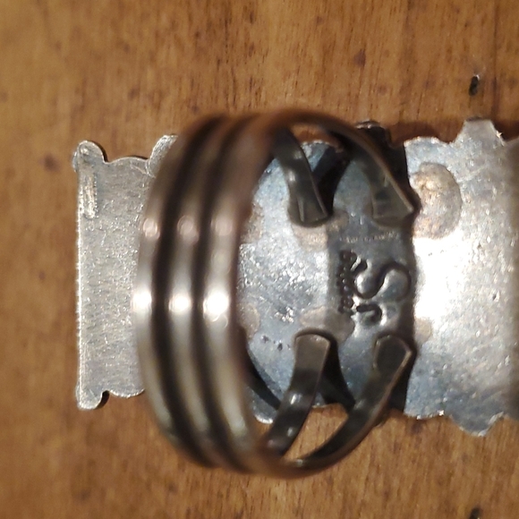 10 Stone Sterling Turquoise Ring. Size 9 - Picture 5 of 6